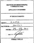 Constancia de grupo y factor sanguíneo